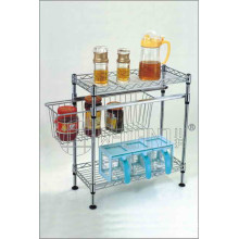 Multi-funcional de metal cromado Mini Saucing Rack para la cocina casera